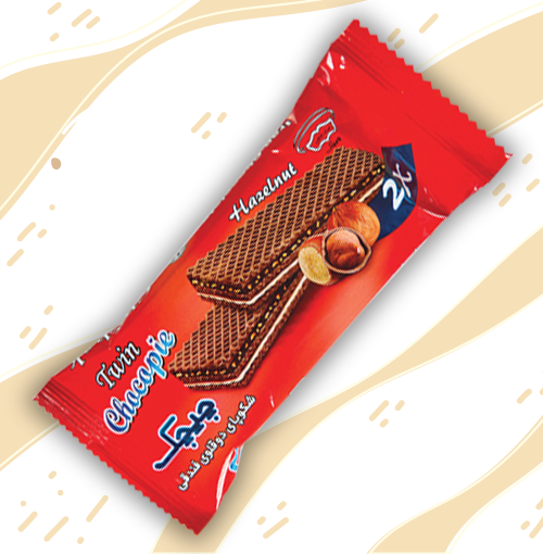 ویفر شوکوپای دو قلو فندق